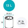 Cubo Reciclaje Acero Inoxidable con Separadores de Color 3X3.3Lt